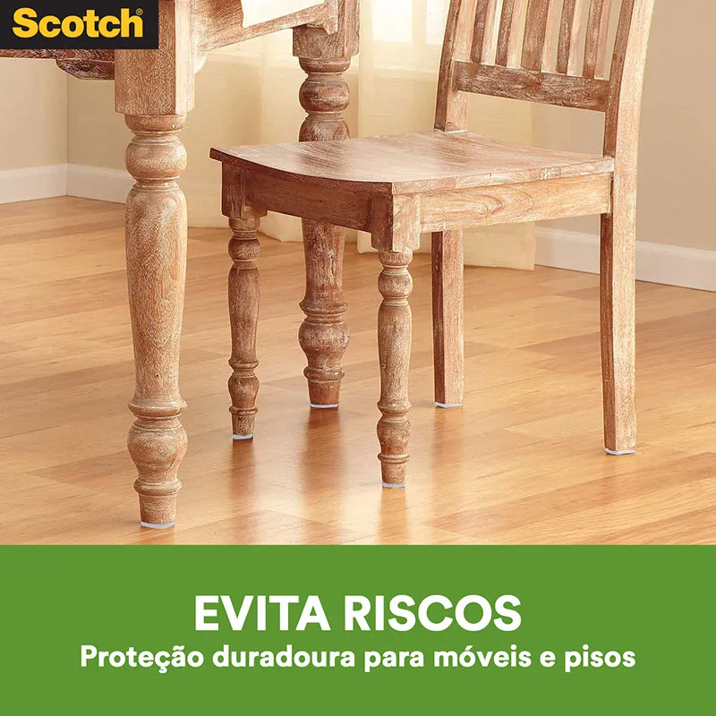 Feltro sintético para móveis leves Scotch redondo branco Pequeno c/12 unid - 3M