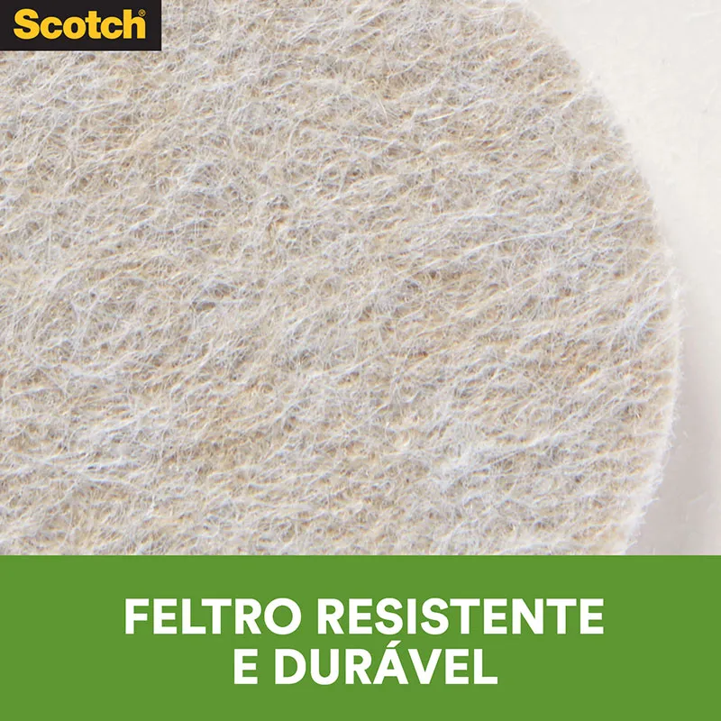 Feltro sintético para móveis leves Scotch redondo branco Pequeno c/12 unid - 3M