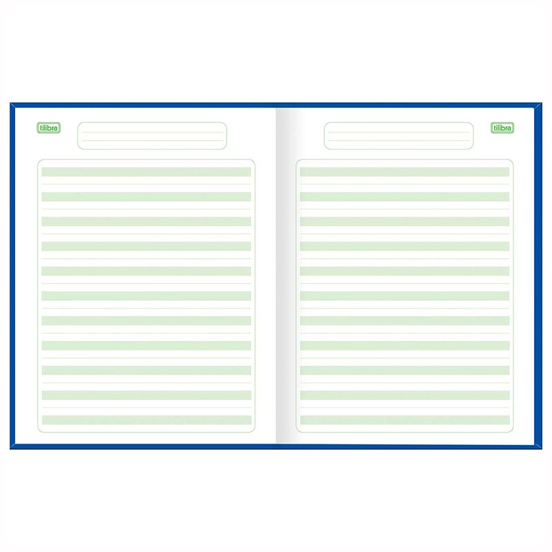 Caderno brochura capa dura caligrafia com pauta Verde 40 folhas Sapeca - Capa 2 - Tilibra