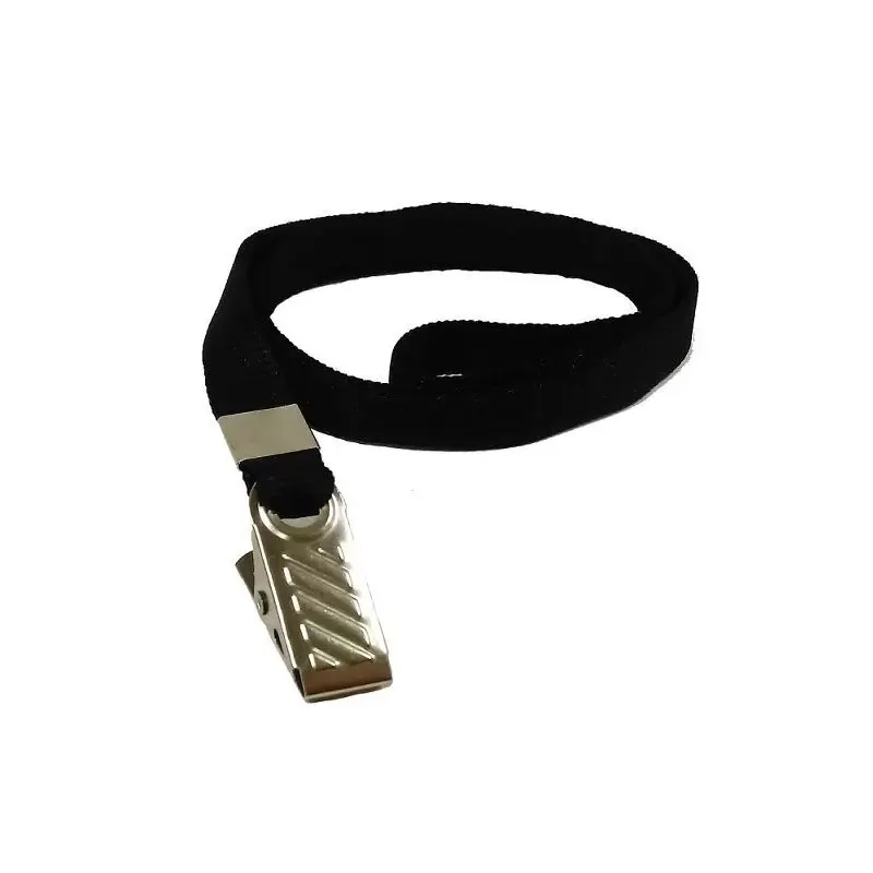 Cordão para crachá com presilha preto pct 10 unid - Mares