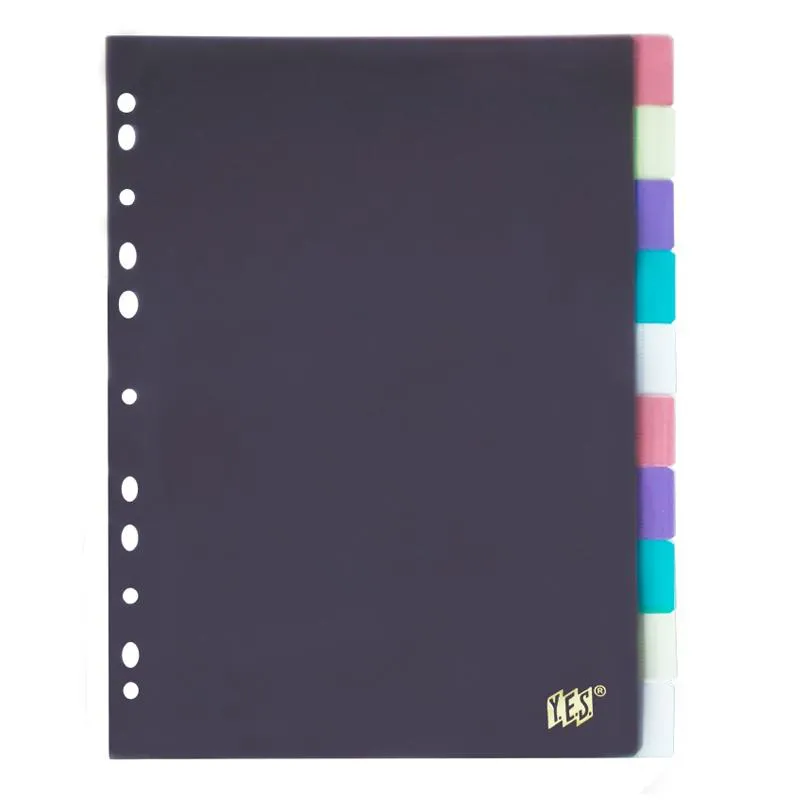 Divisória colorida A4 - 10 projeções com visor - 10INTBA-SOR - Yes