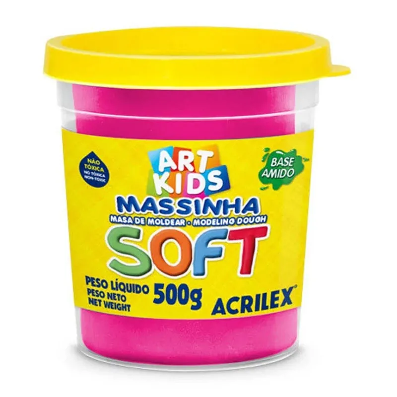 Massa de modelar Soft 500g - Rosa 107 - Acrilex