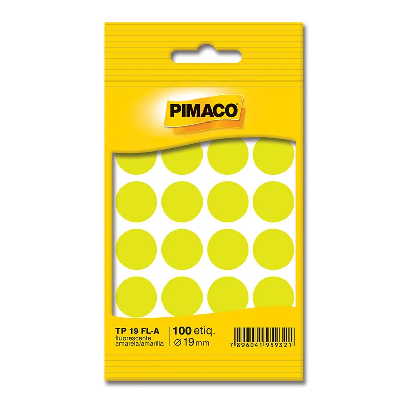 Etiqueta adesiva TP19 - amarelo fluorescente - Pimaco