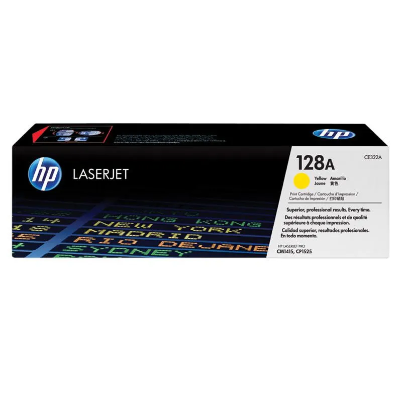 Toner HP 128A Original CE322AB Amarelo p/ CM1415fn, CM1415fnw, CP1525nw