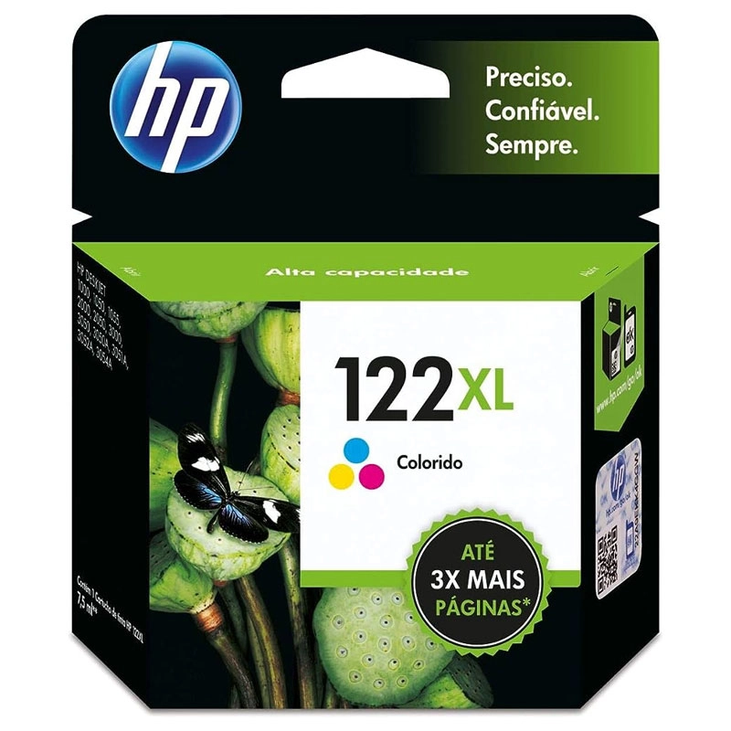 Cartucho HP 122XL Original CH564HB cores p/ DeskJet 1000, 2050, 3050, 2000