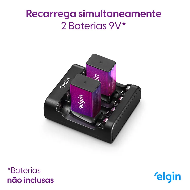 Carregador de pilhas AA/AAA/9V - 46RSCUSB0000 - Elgin