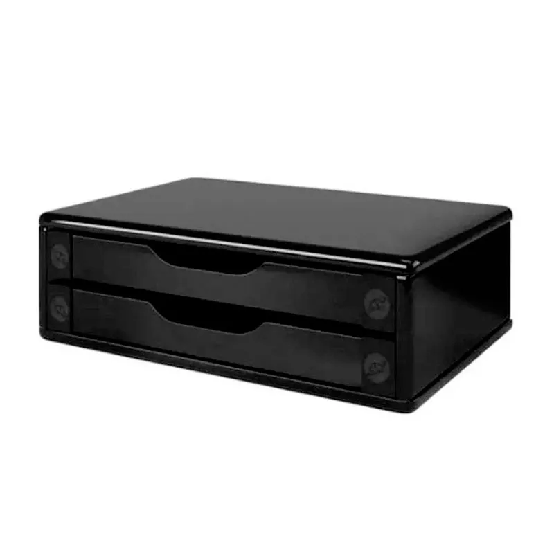 Suporte para monitor 2 gavetas MDF Black Piano - 3346 - Souza