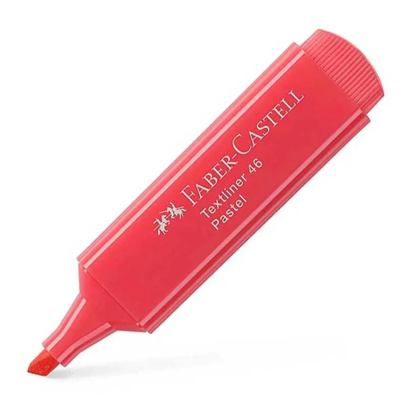 Pincel marca texto Textliner 46 Vermelho Pastel MT/1546VM - Faber-Castell