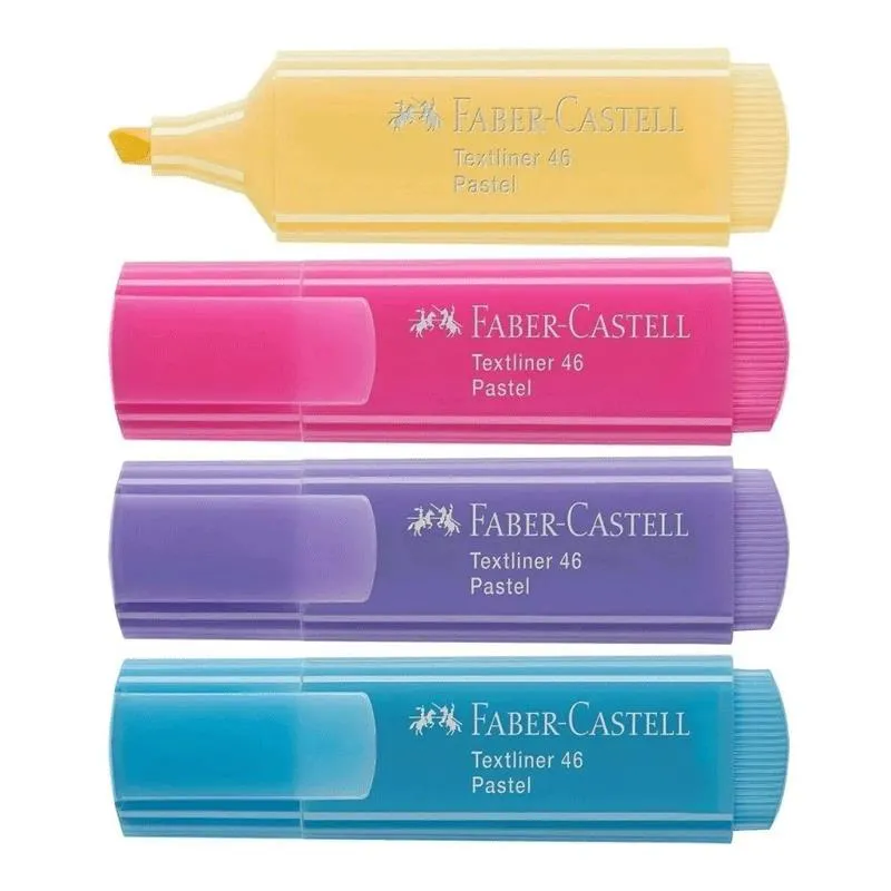 Pincel marca texto Textliner 46 Pastel com 4 unidades MT/15464 - Faber-Castell