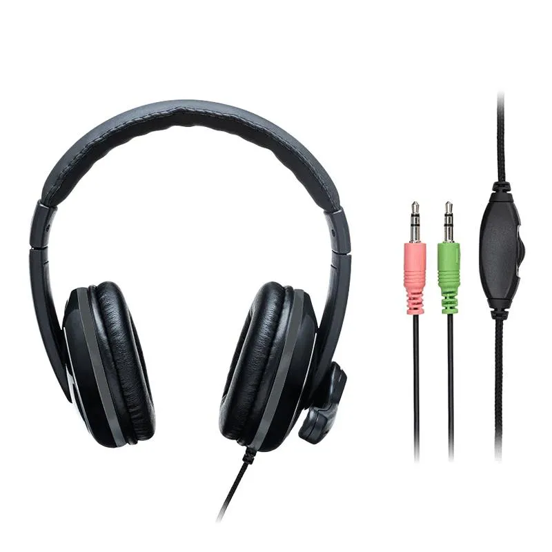Headset Pro P2 Preto e Cinza com adaptador PH316 - Multilaser