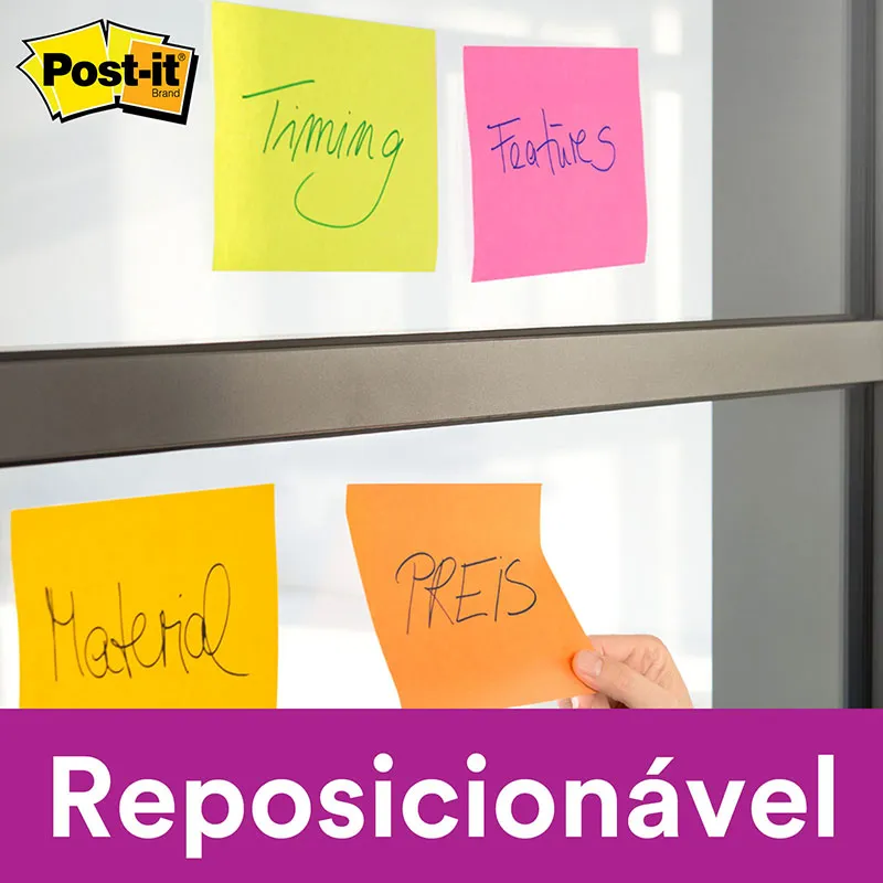 Bloco de notas super adesivas Post-it Preto Ônix 76x76mm 60 folhas - 3M