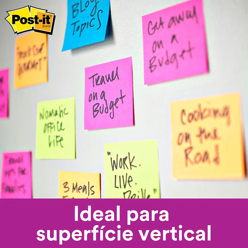 Bloco de notas super adesivas Post-it Preto Ônix 76x76mm 60 folhas - 3M