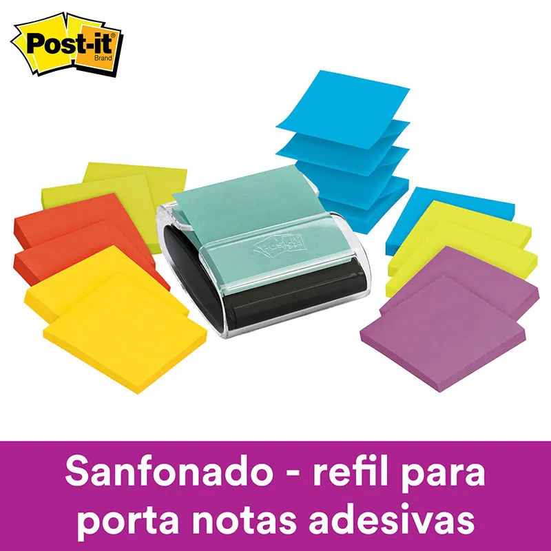 Bloco de notas super adesivas Post-it refil Verde Ácido 76x76mm 90 folhas - 3M