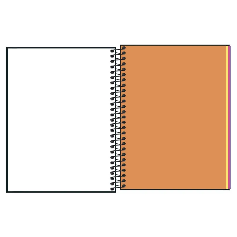 Caderno espiral capa dura colegial 1x1 80 folhas Neon Kori - Tilibra