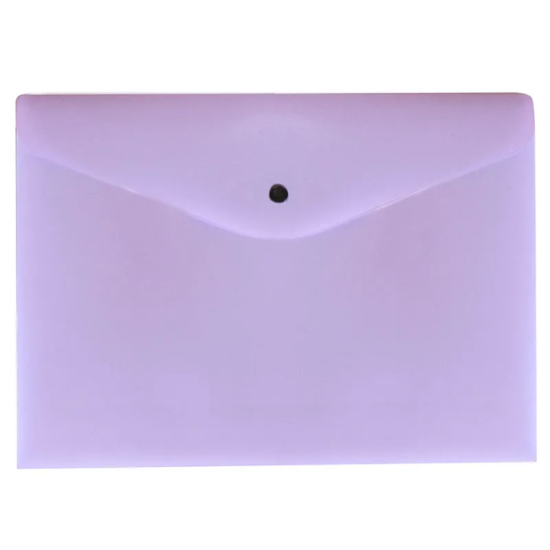 Envelope plástico com botão A4 - Linho Serena - lilás pastel - 0012.LP - Dello