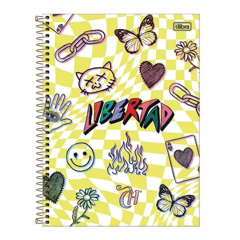 Caderno espiral capa dura universitário 10x1 160 folhas Capricho - Capa 4 - Tilibra