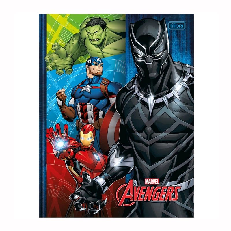 Caderno brochurão capa dura universitario 1x1 80 folhas Os Vingadores - Capa 1 - Tilibra	