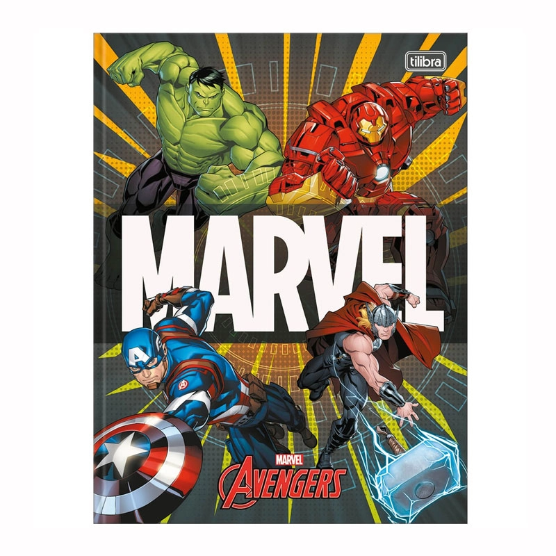 Caderno brochurão capa dura universitario 1x1 80 folhas Os Vingadores - Capa 2 - Tilibra	