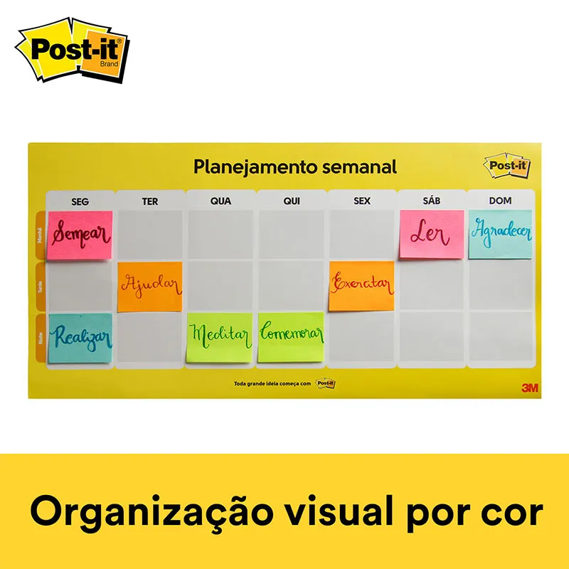 Calendário Semanal Post-It com 2 blocos CD0347 - 3M