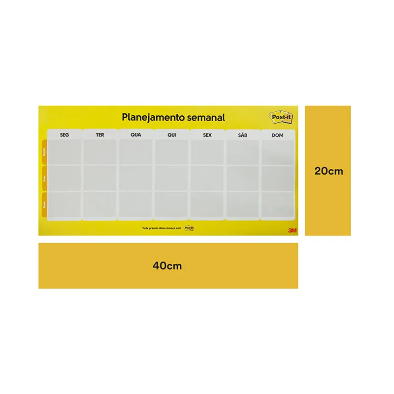 Calendário Semanal Post-It com 2 blocos CD0347 - 3M