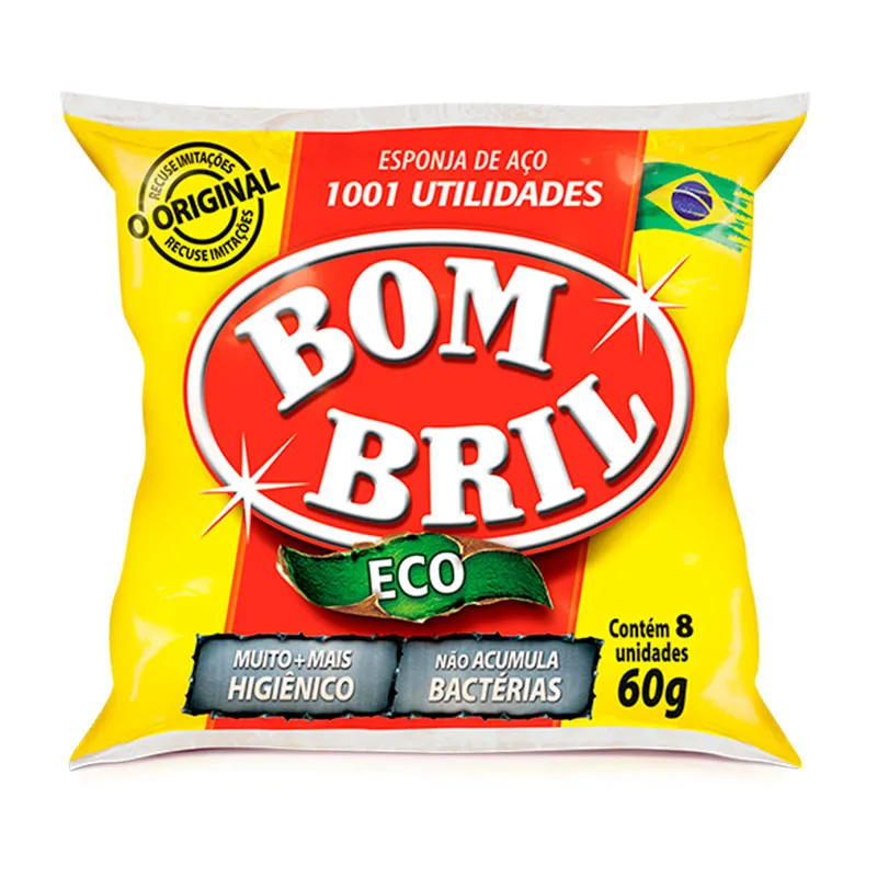 Esponja de lã de aço - pacote com 8 unidades - Bombril