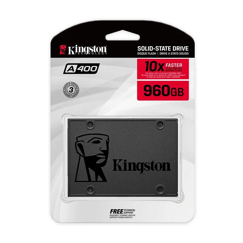 SSD kingston A400 960GB Sata, Leitura 500MB/s, Gravação 320MB/s, SA400S37