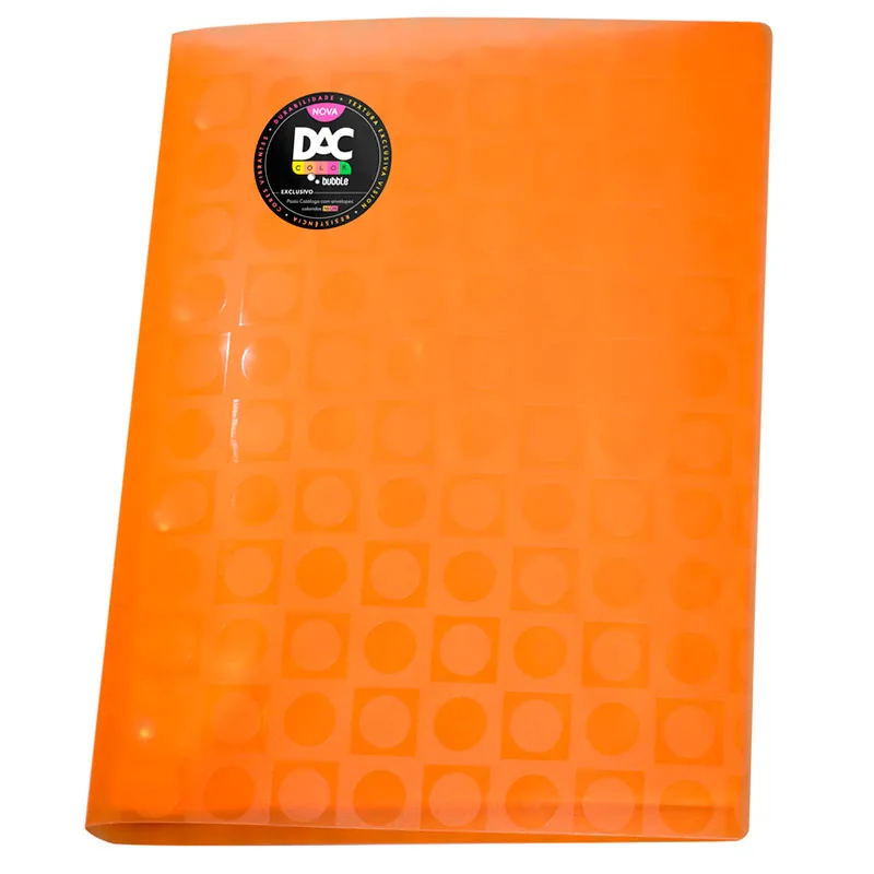 Pasta catálogo A4 908PP/LR laranja 10envelopes plást Dac