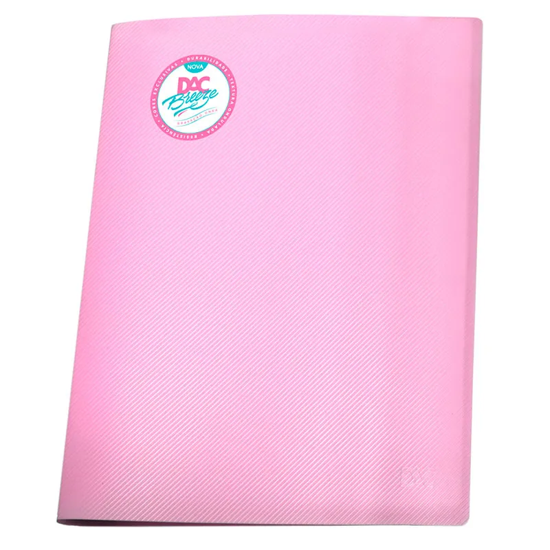 Pasta catálogo A4 808PP/RS rosa pastel 10envelopes plást Dac