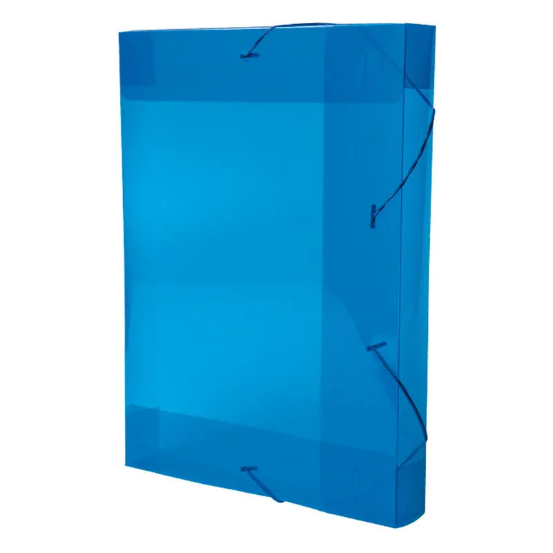 Pasta com aba elástico ofício lombo 55mm - Line - transparente azul - 0258.C - Dello