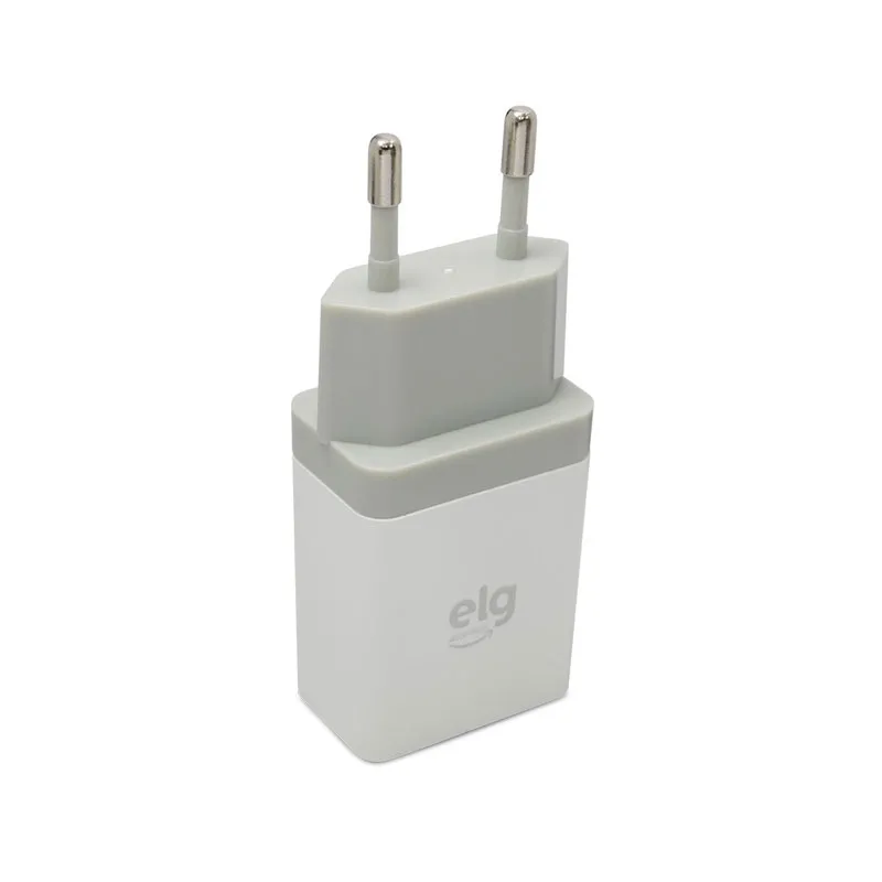 Carregador de tomada com 1 saída USB branco WC1A - ELG