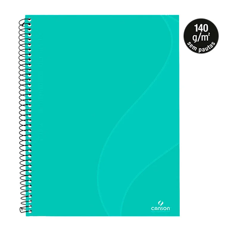Caderno universitário profissional Desenho sem pauta - 40 folhas - Verde Tifany - Canson
