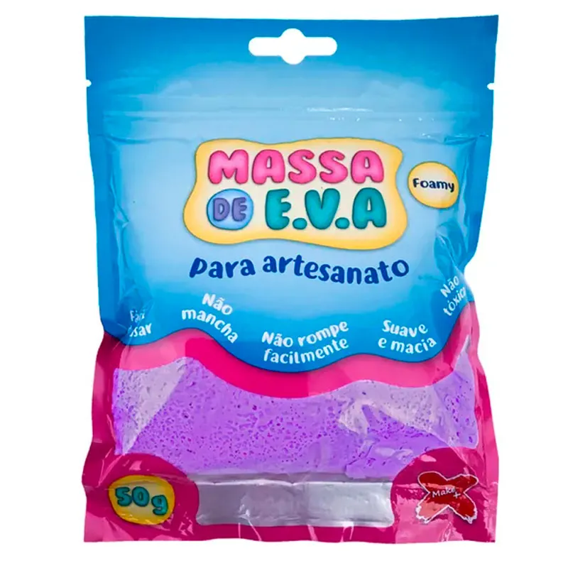 Massa de EVA Foamy para artesanato 50g Roxo - 13010 - Gatte