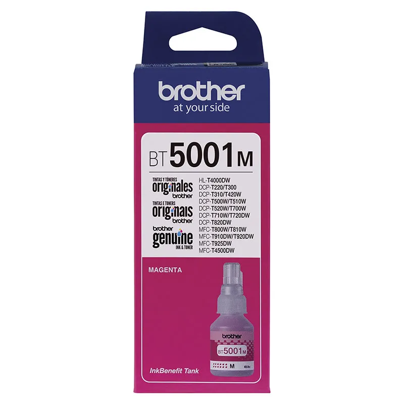 Garrafa de tinta original Brother para InkTank BT5001M Magenta 48,8ml