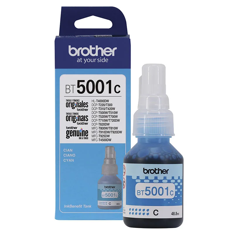 Garrafa de tinta original Brother para InkTank BT5001C Ciano 48,8ml