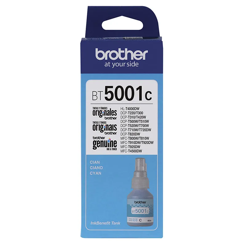 Garrafa de tinta original Brother para InkTank BT5001C Ciano 48,8ml