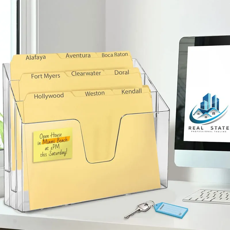 Organizador de escritório 3 divisórias Cristal - 869.1 - Acrimet