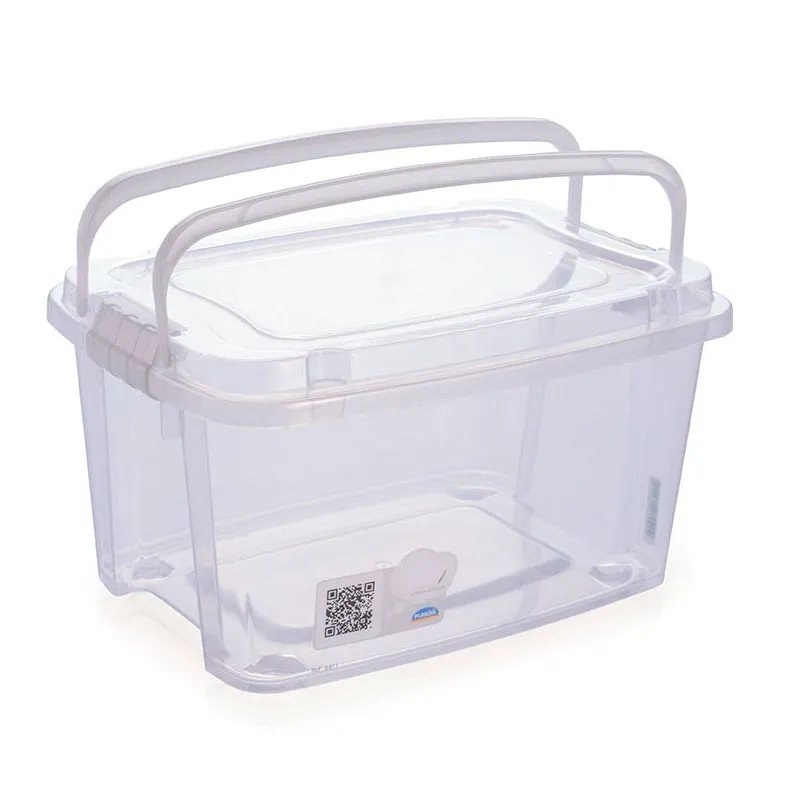 Caixa organizadora Gran Box alta com alça e trava - Cristal - 6,2L 8413 - Plasútil