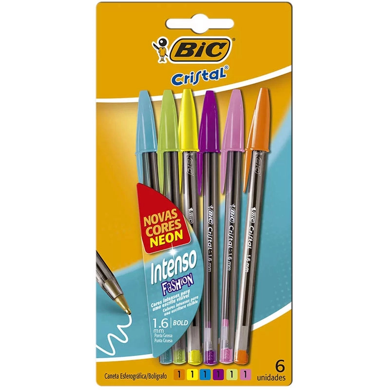 Caneta esferografica 1.6 Fashion Intenso com 6 unidades - Bic