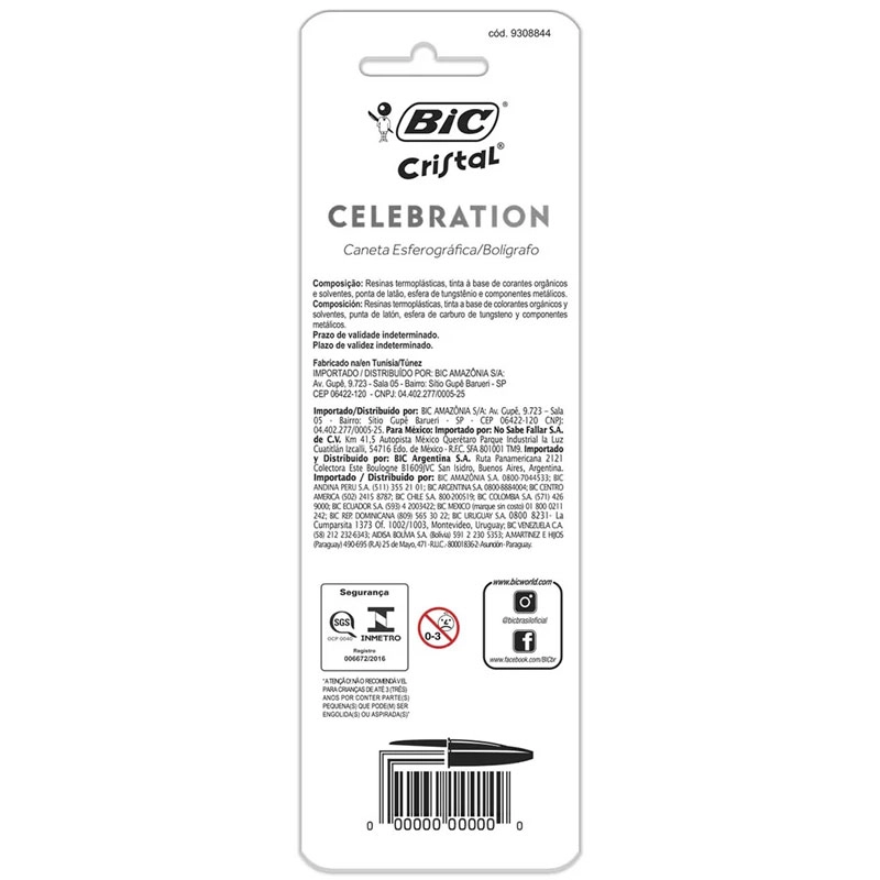 Caneta esferográfica 1.0 Celebration com 2 unidades - Bic