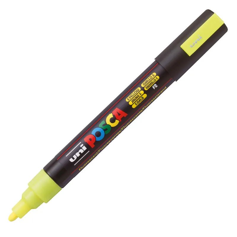 Caneta Posca PC-5M - Amarelo Fluorescente - Uni-Ball