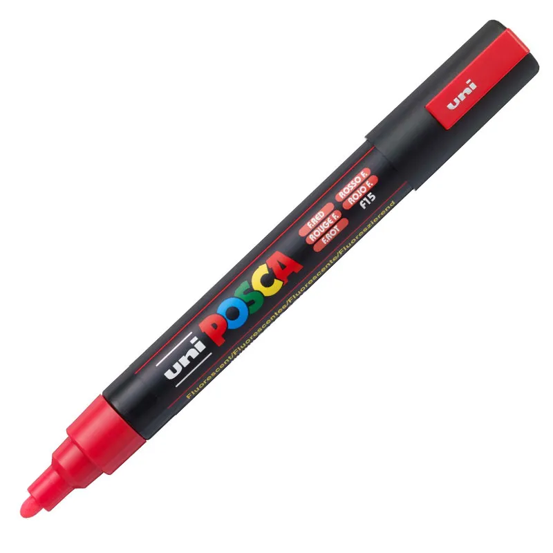 Caneta Posca PC-5M - Vermelho Fluorescente - Uni-Ball