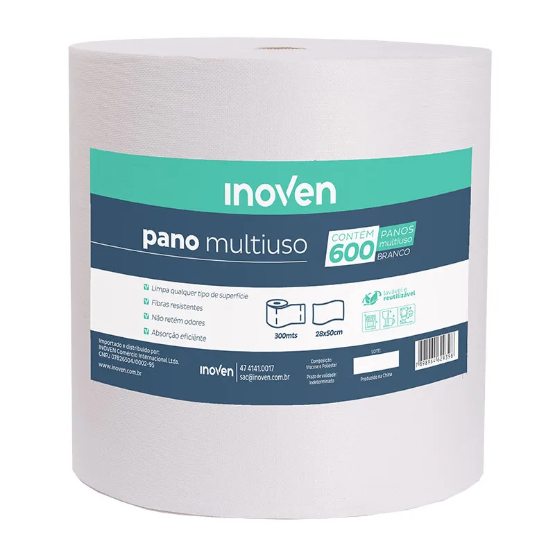 Pano multiuso perfex bobina 28x300m branco - Inoven