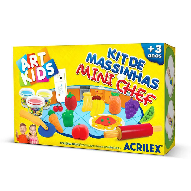 Massinha kit massa de modelar Mini Chef Art Kids 40008 - Acrilex