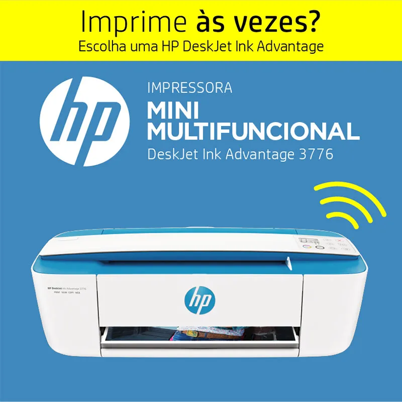 Impressora multifuncional DeskJet Ink Advantage 3776 (J9V88A) Azul - HP