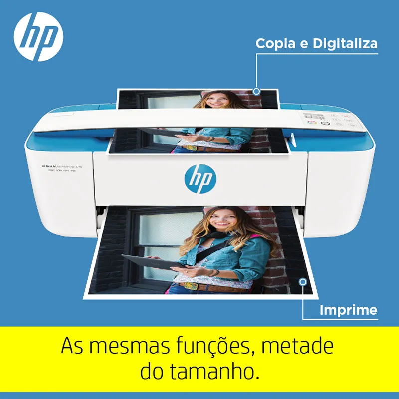 Impressora multifuncional DeskJet Ink Advantage 3776 (J9V88A) Azul - HP