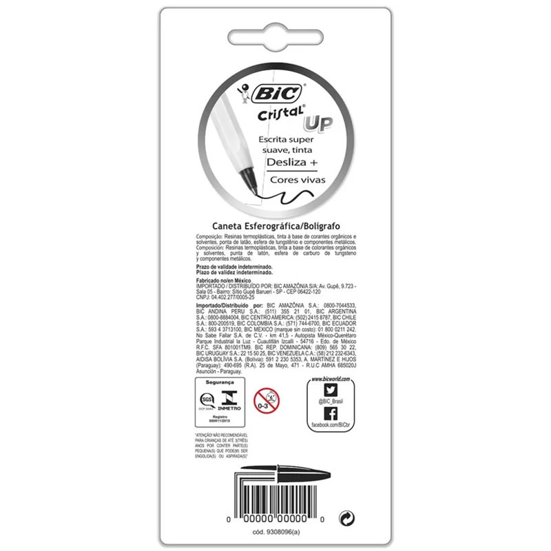 Caneta esferográfica 1.2 Cristal Up com 5 unidades - Bic