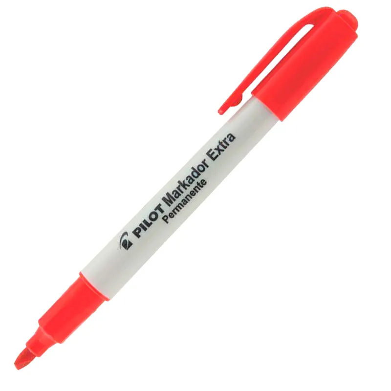 Pincel permanente Markador Extra ponta 4.0 chanfrada Vermelho - Pilot