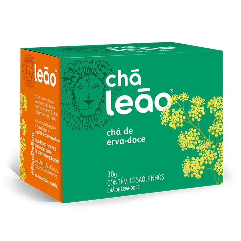 Chá de erva doce - com 15 unidades - Leão Fuze