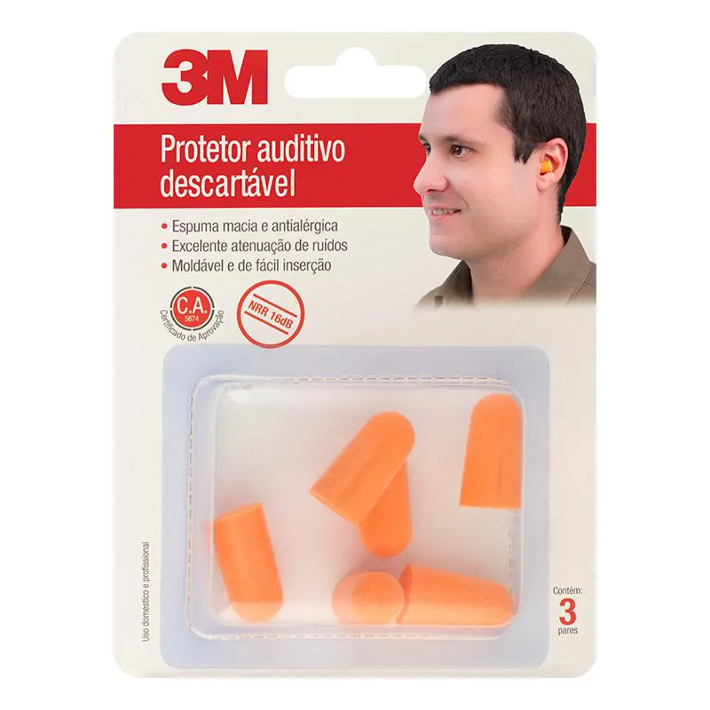 Protetor auditivo descartável - 3M (C.A 19685)