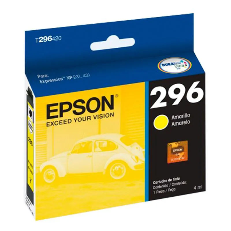 Cartucho Epson (296) T296420 - amarelo 250 páginas